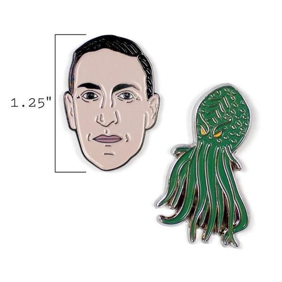 H.P. Lovecraft and Cthulhu Pin Set - Picture 3 of 3